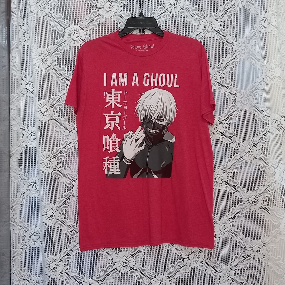 Funimation Tokyo Ghoul Anime Men's Ken Kaneki Red Shirt Size L